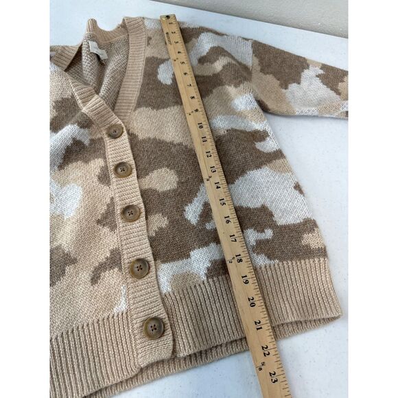 Lucky Brand Camo Cardigan Sweater Beige White Womens S Gorpcore - Picture 5 of 9